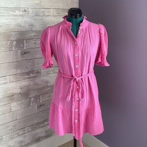 NWT GAP 100% Cotton Puff Sleeve Ruffled Dress